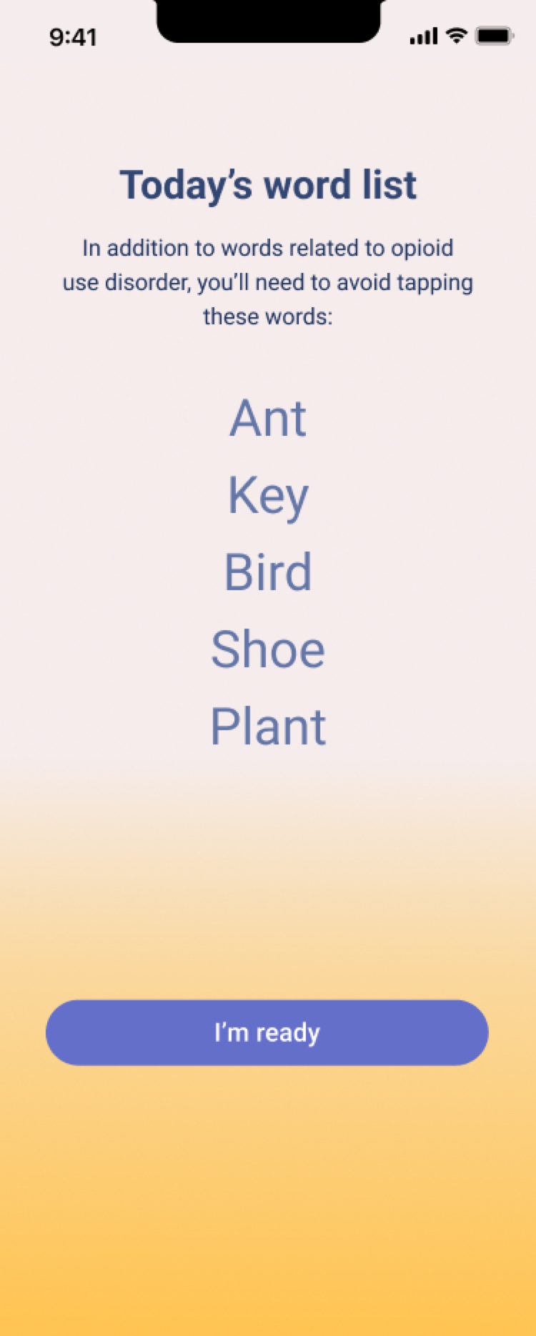 Boat direction, Word list screen