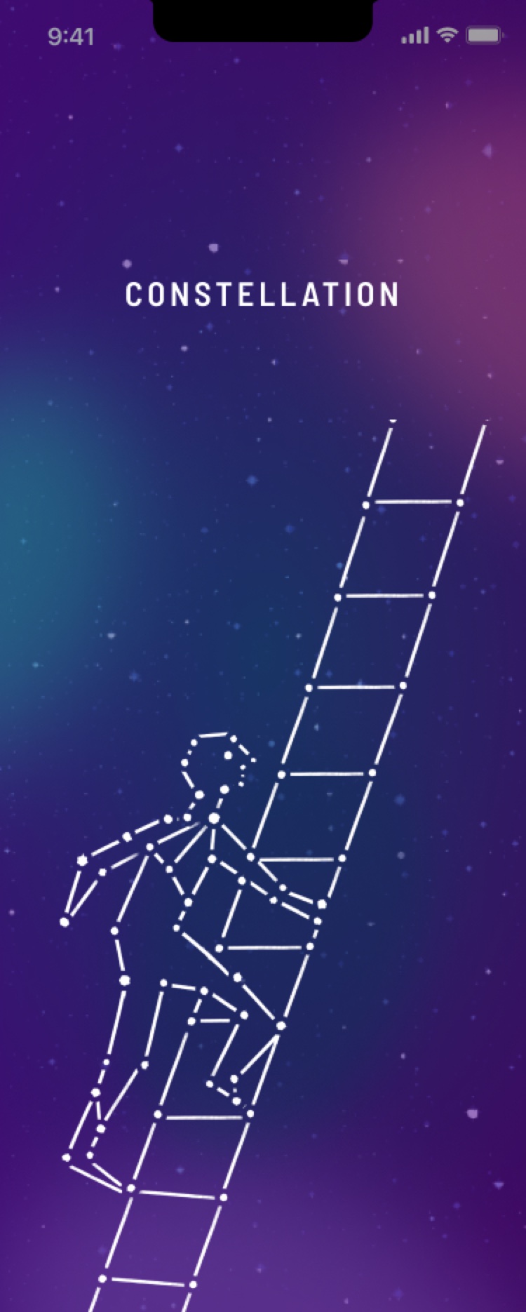 Constellations direction, Welcome screen