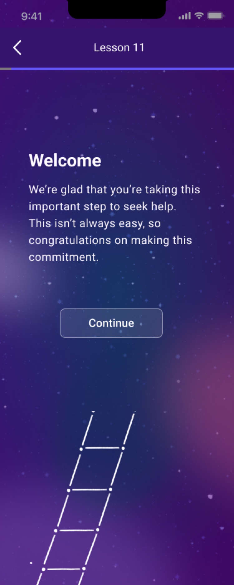 Constellations direction, Lesson screen