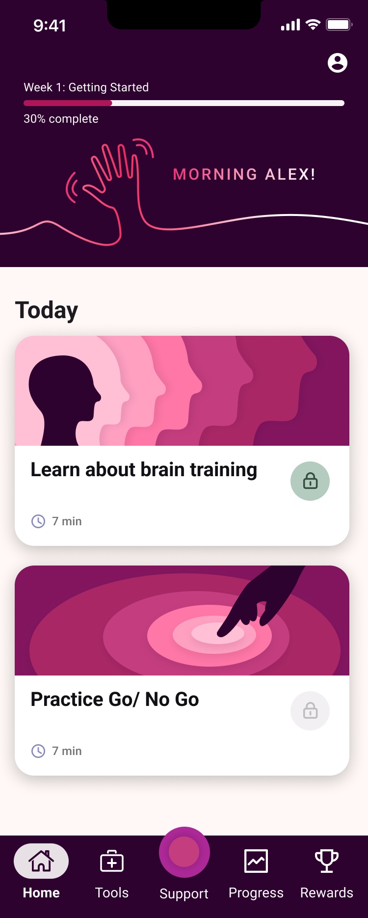 Throughline direction, Home screen
